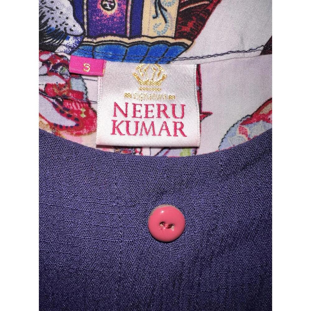 Neeru Kumar Navy Blue Handwoven Tank Midi Bohemian Dress S - Picture 7 of 11